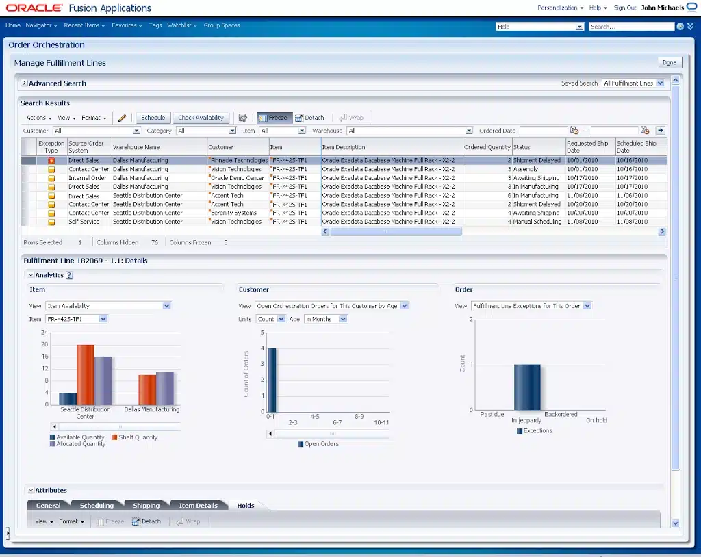 Oracle Cloud SCM software 