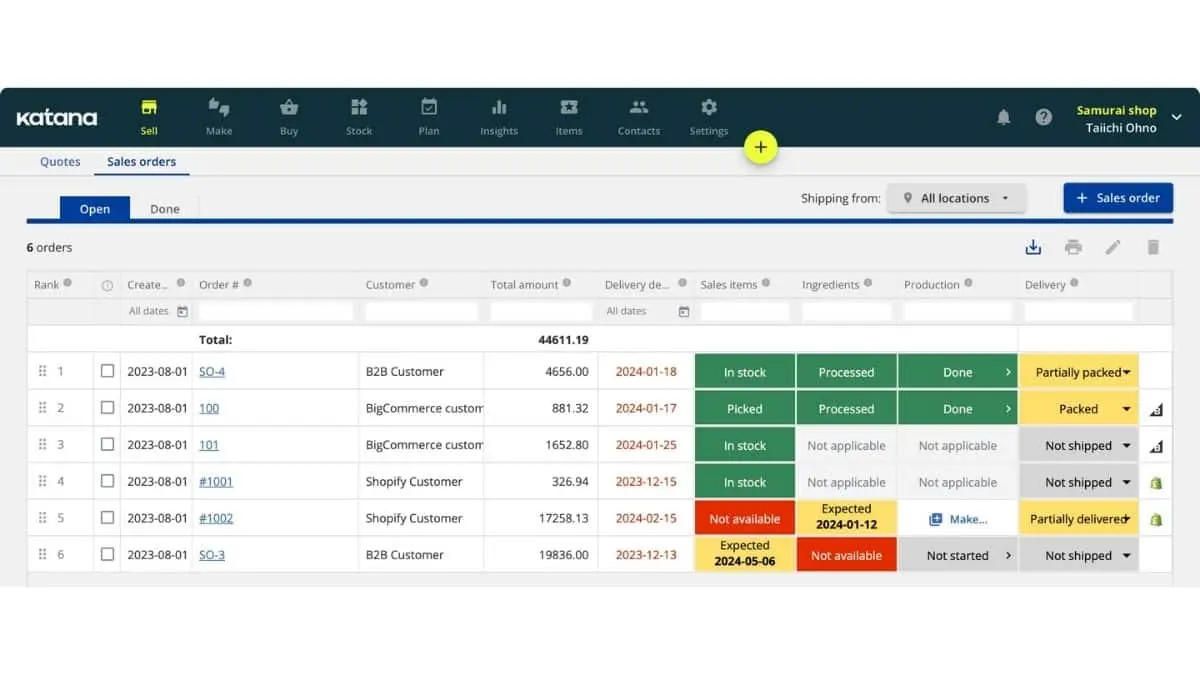 Katana Order Fulfillment Software