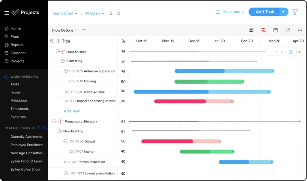 Zoho Engineering Project Management Software