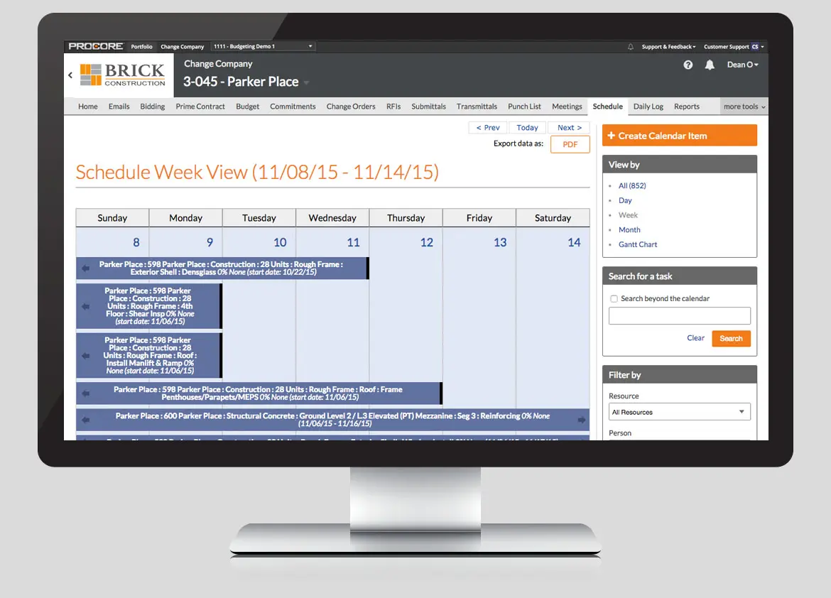 procore ERP Software for Engineering