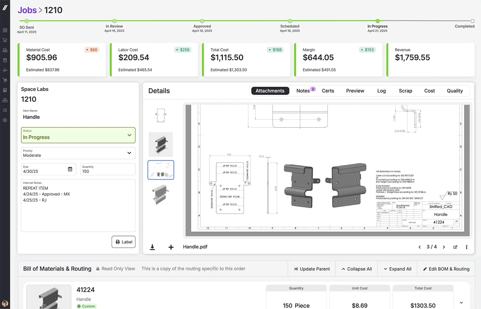 Fulcrum Manufacturing Cloud metal manufacturing
