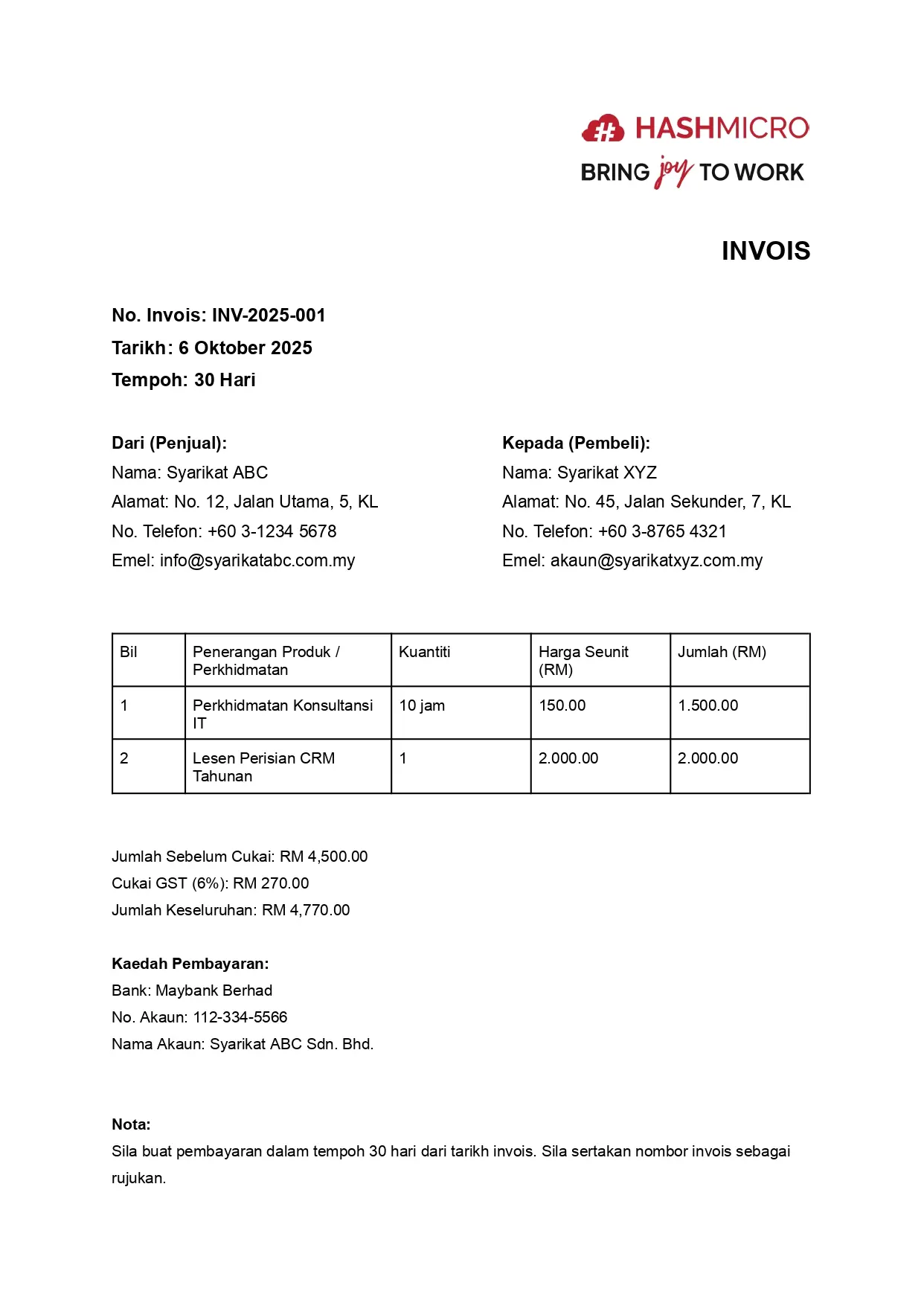 invois dan resit