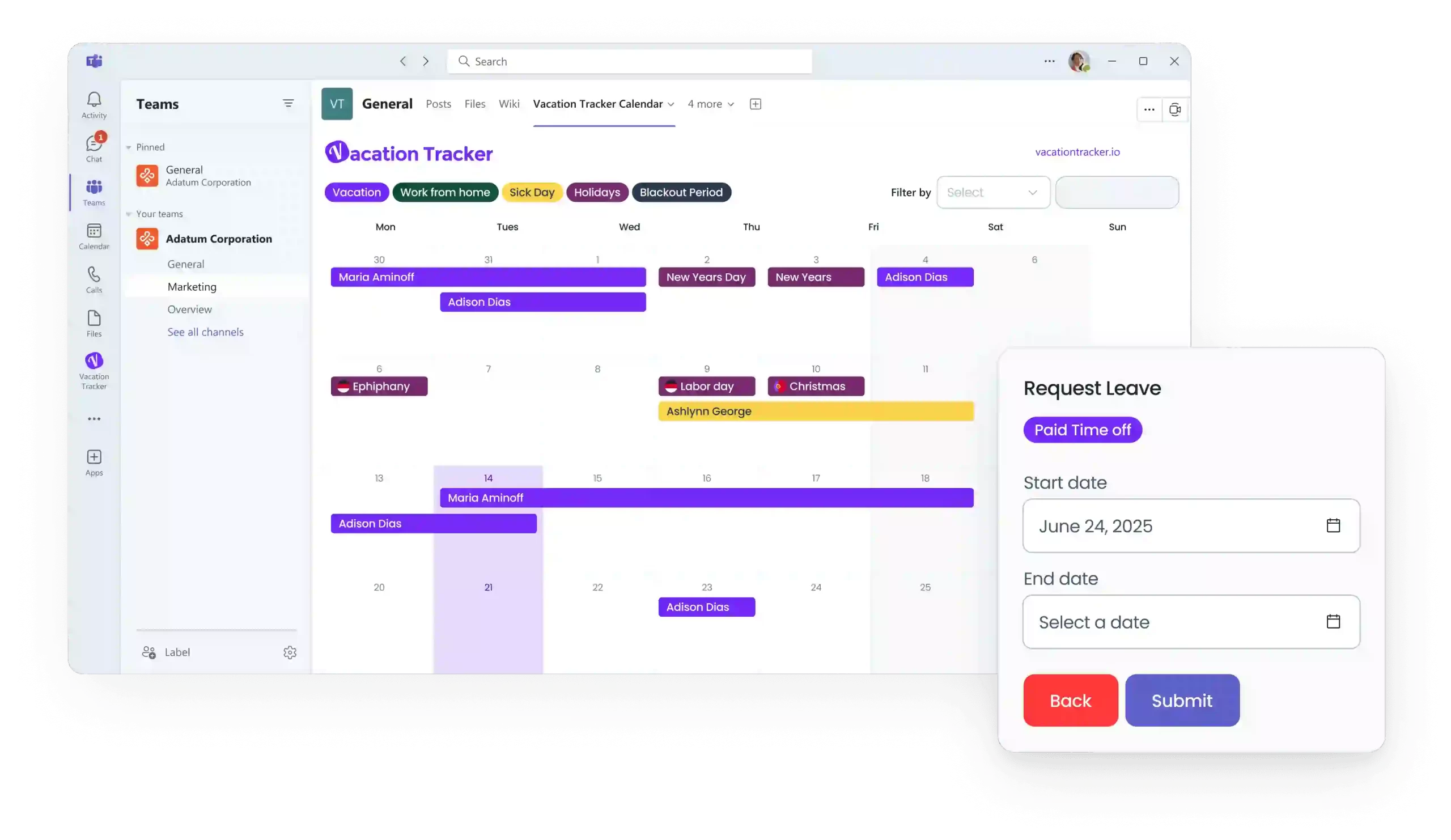Vacation Tracker Leave Management Software