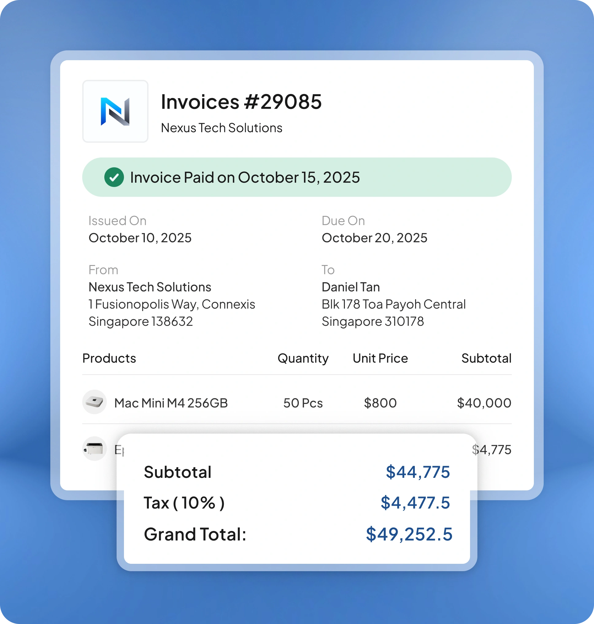 accounting software feature page HashMicro for Tax & Compliance