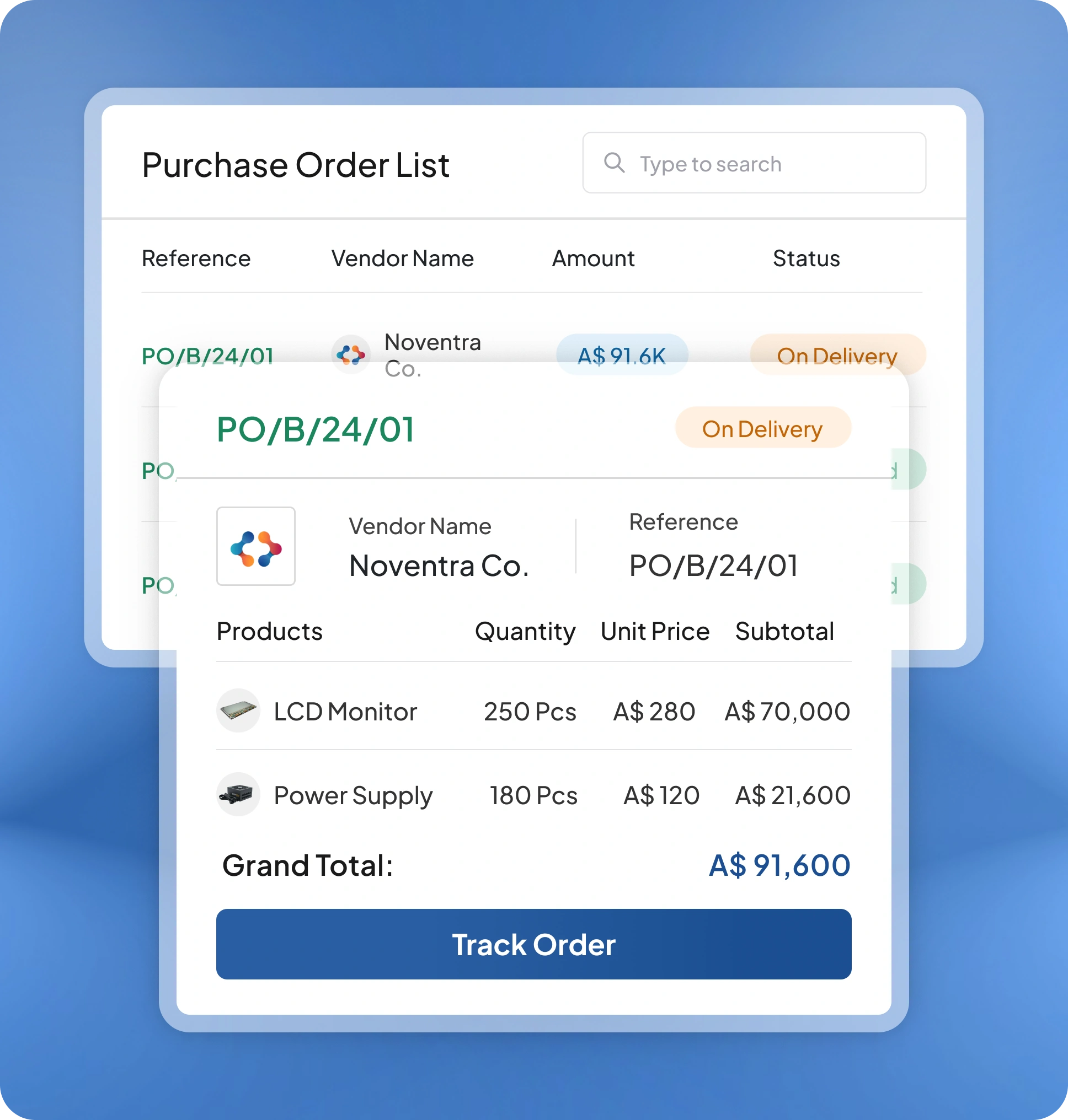 Purchase Order Management feature preview
