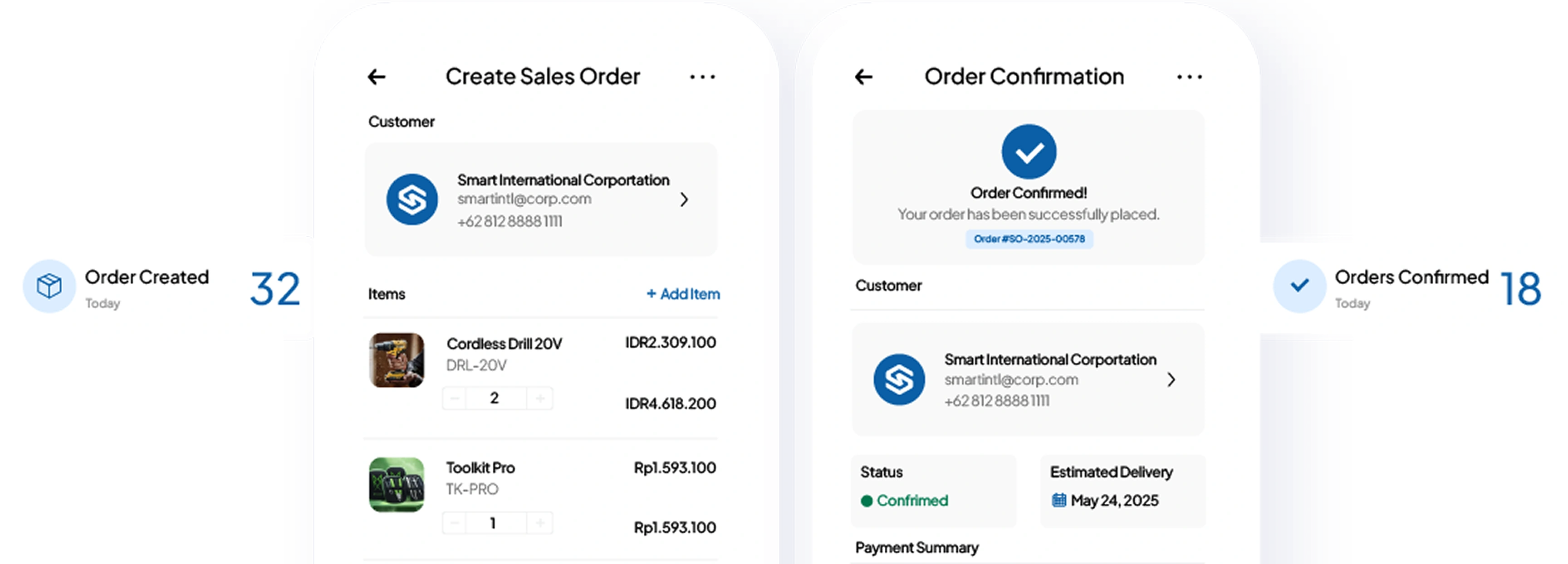 Fitur Pemrosesan Order di Lapangan pada software sales HashMicro