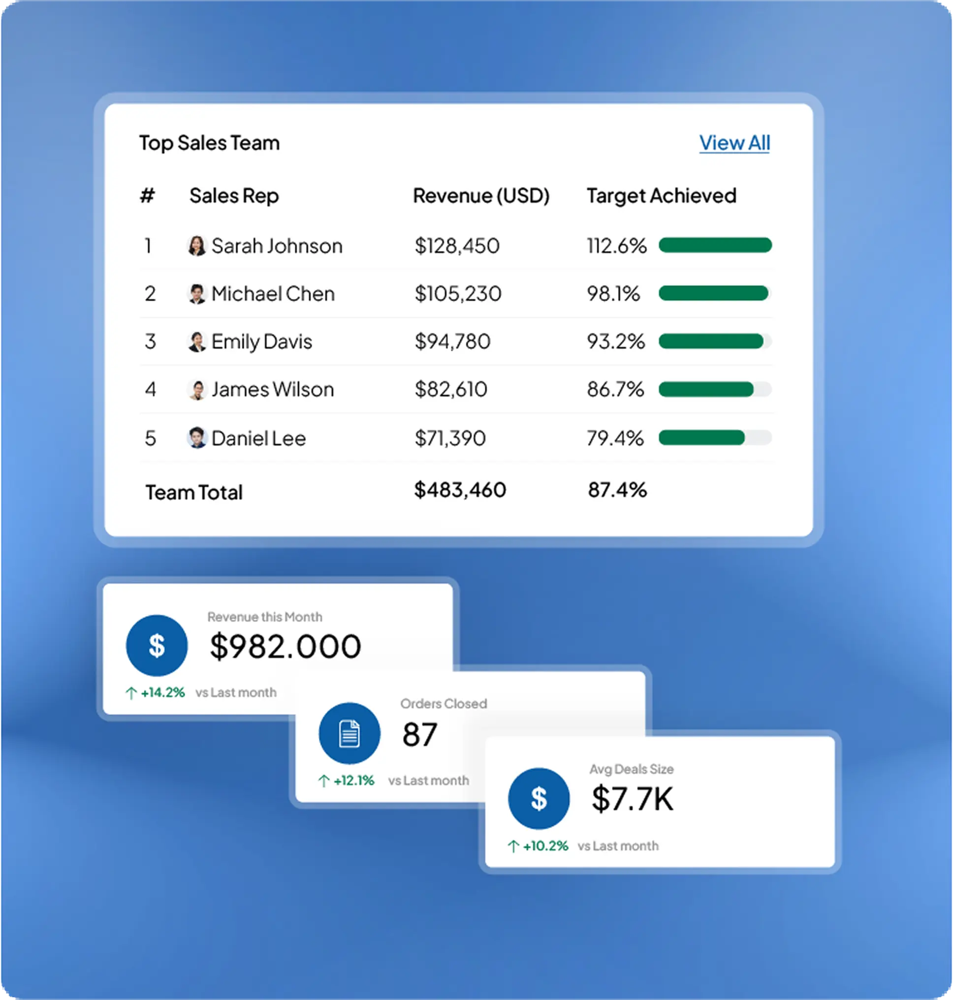 Sales CRM interface preview