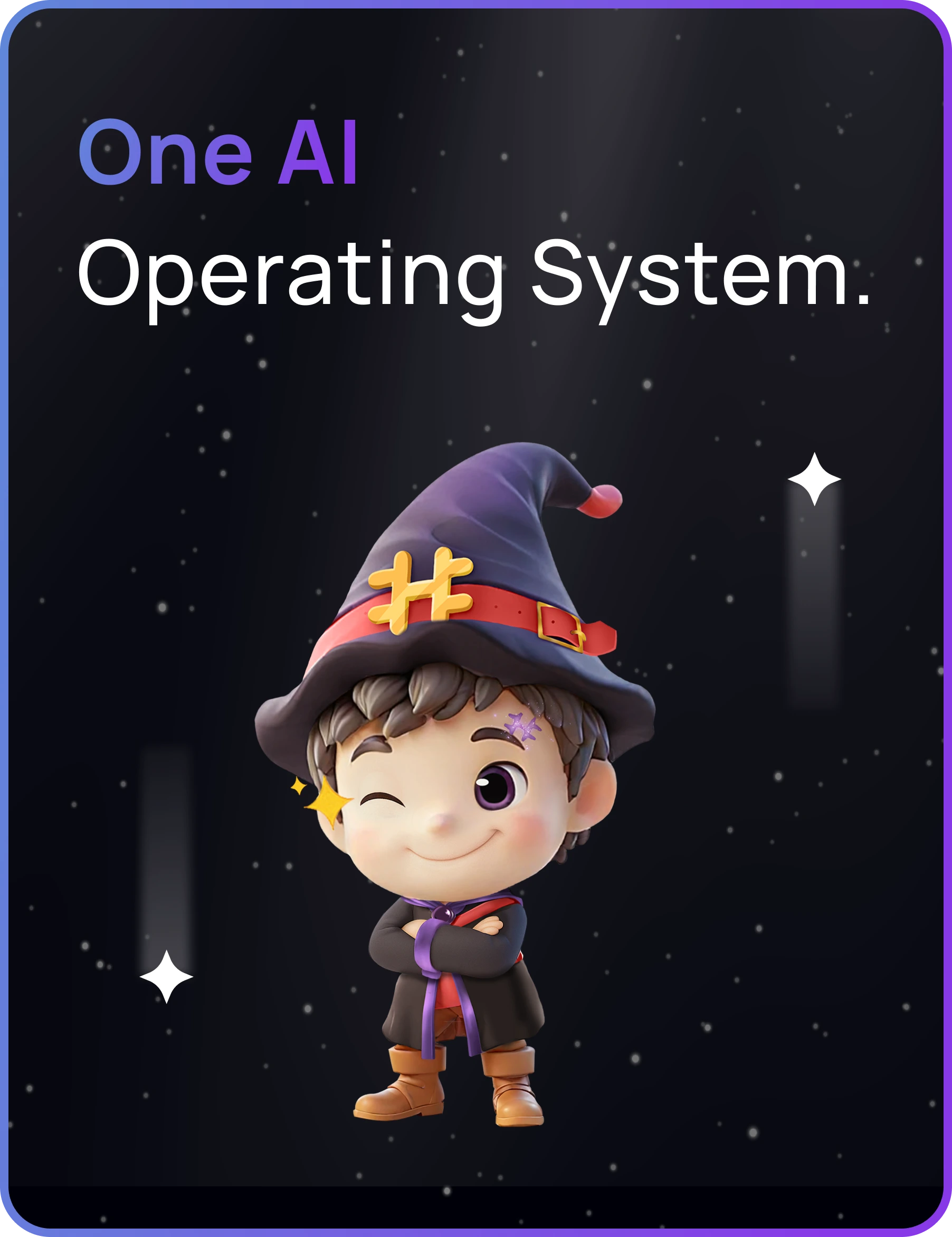 One AI Operating System dengan maskot Hashy