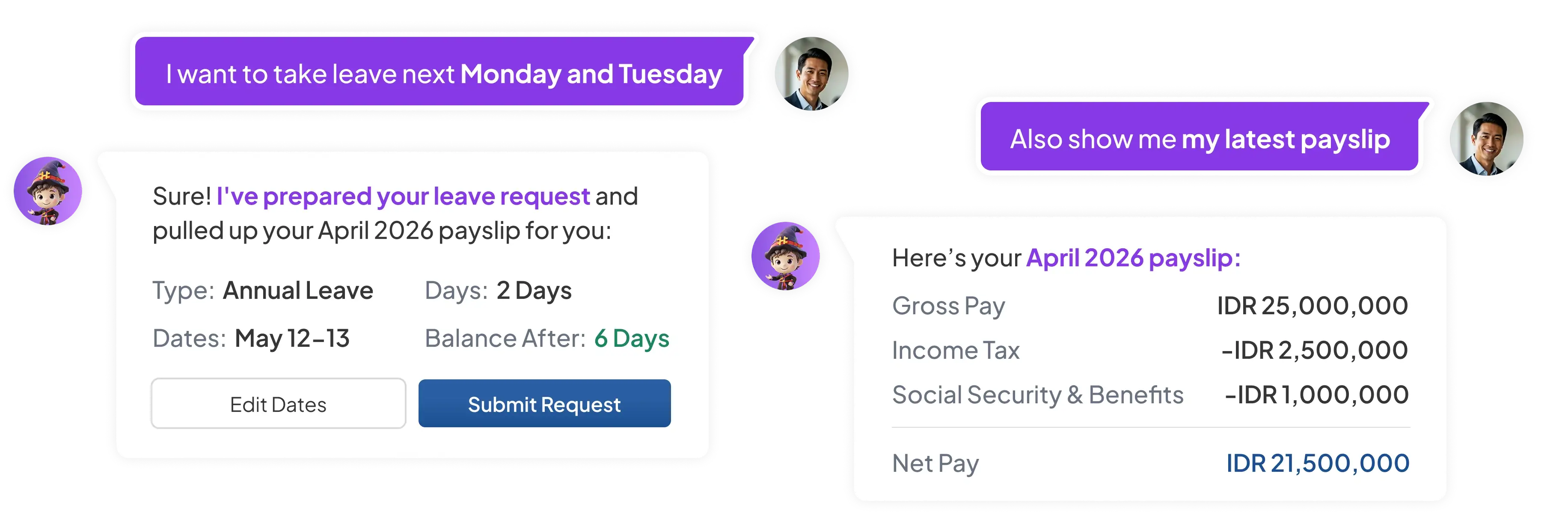 Fitur Hashy untuk Karyawan pada software hr essential HashMicro