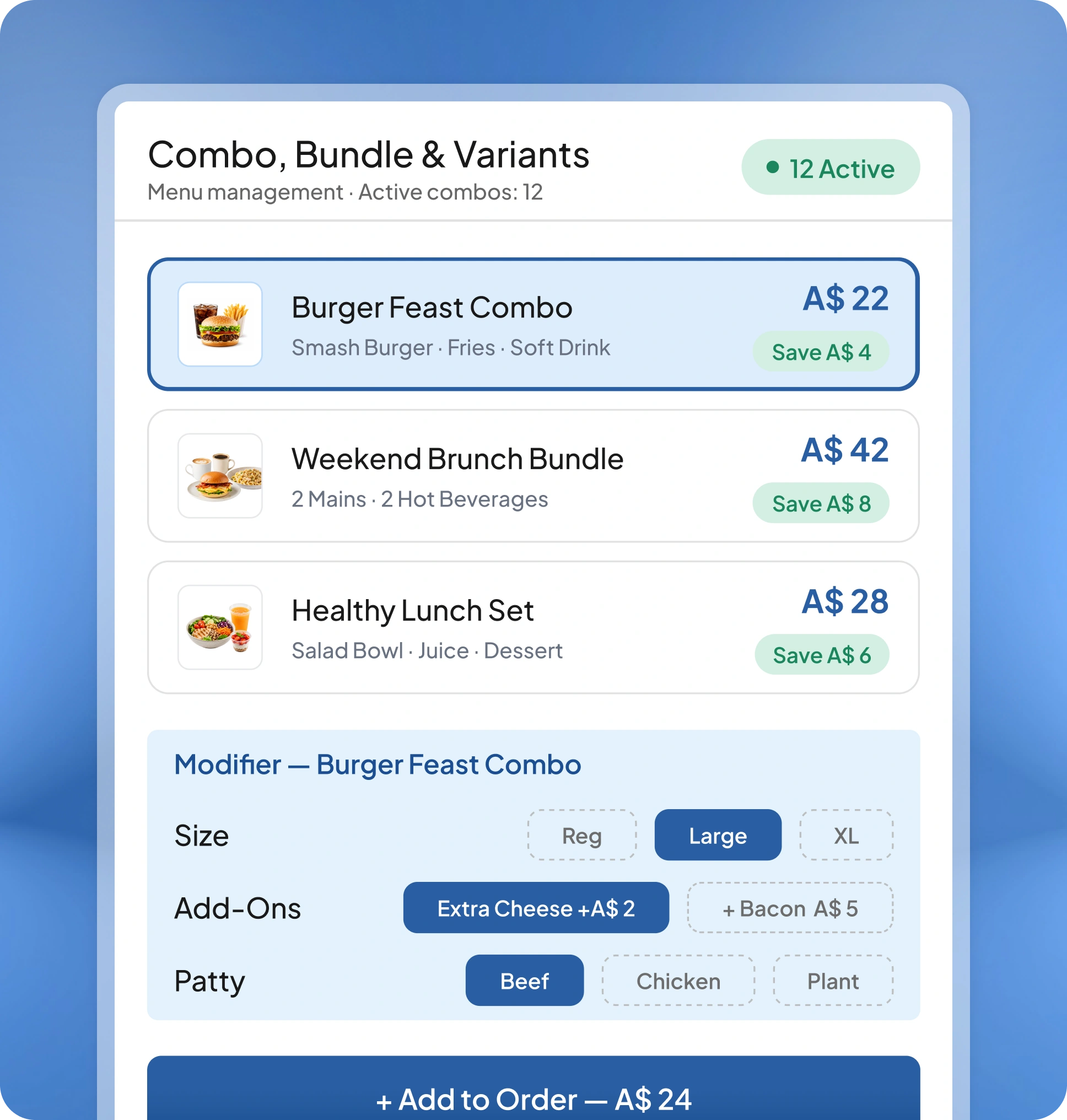 pos f&b software feature page HashMicro for Menu & Pricing Management