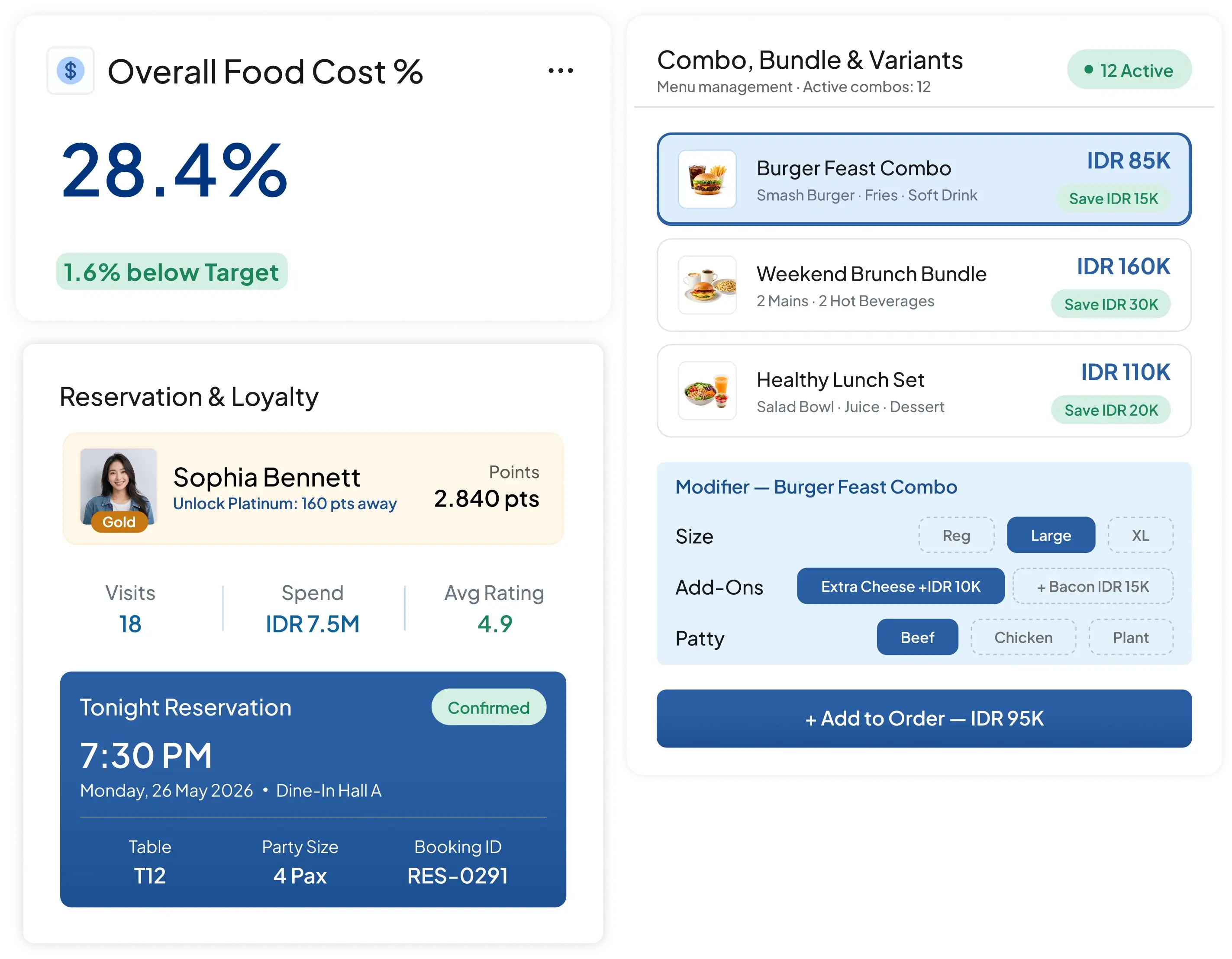Tampilan software pos f&b HashMicro