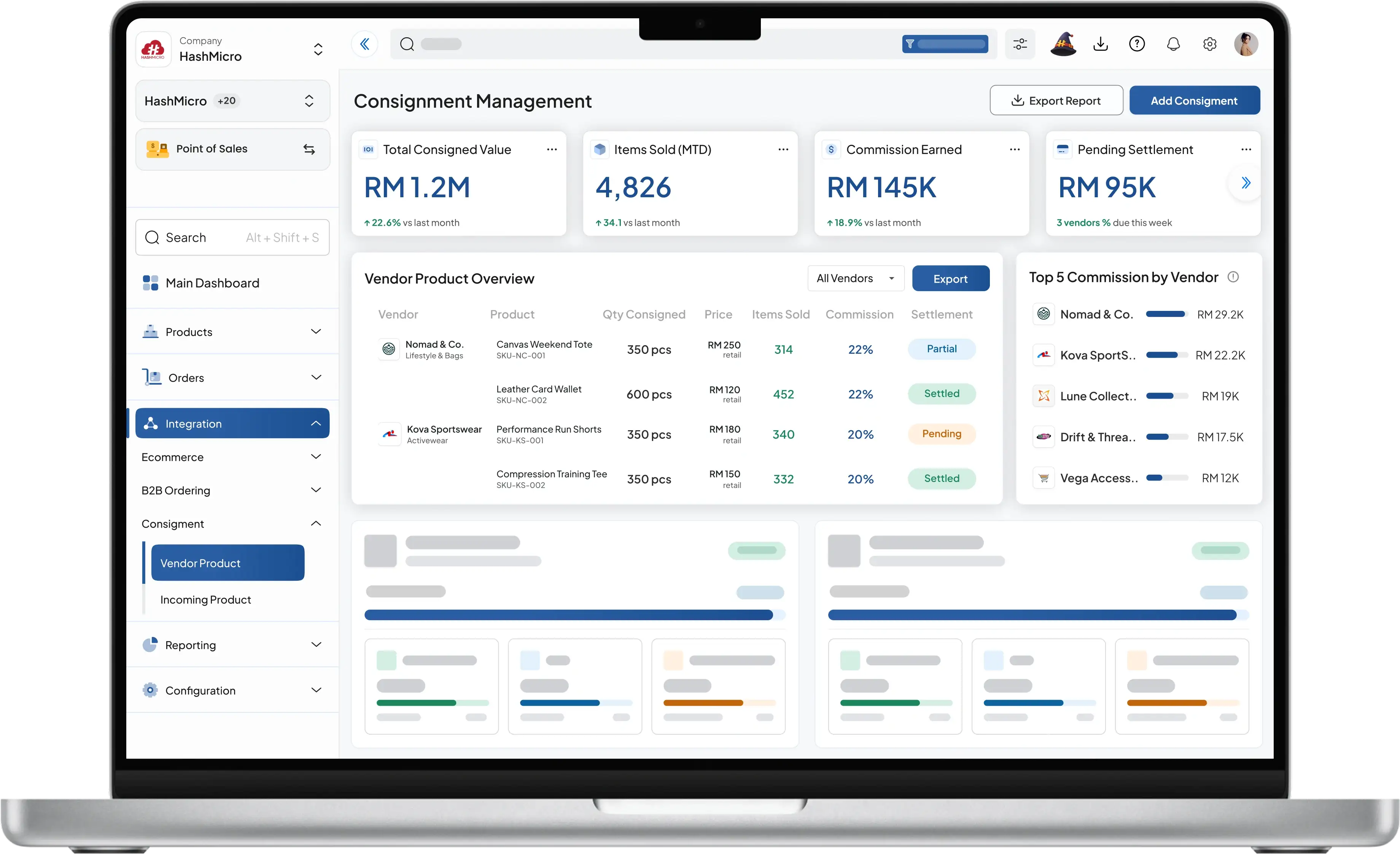 pos retail dashboard HashMicro for Consignment Management