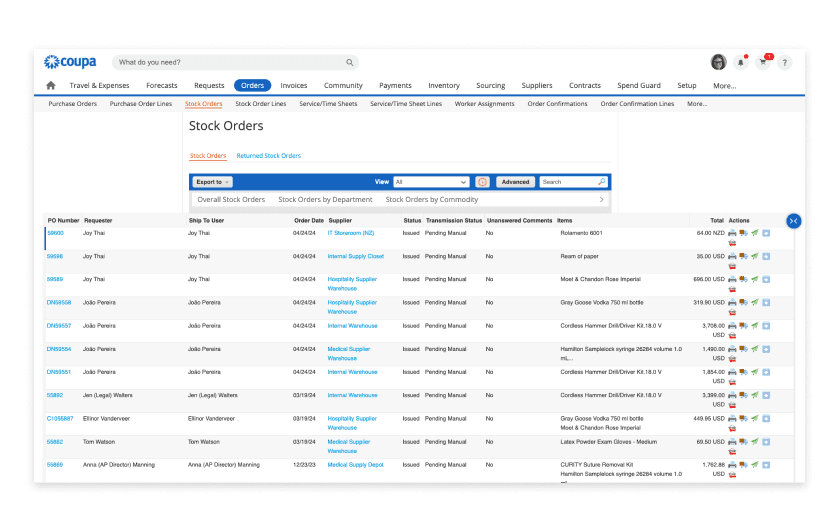coupa procurement software