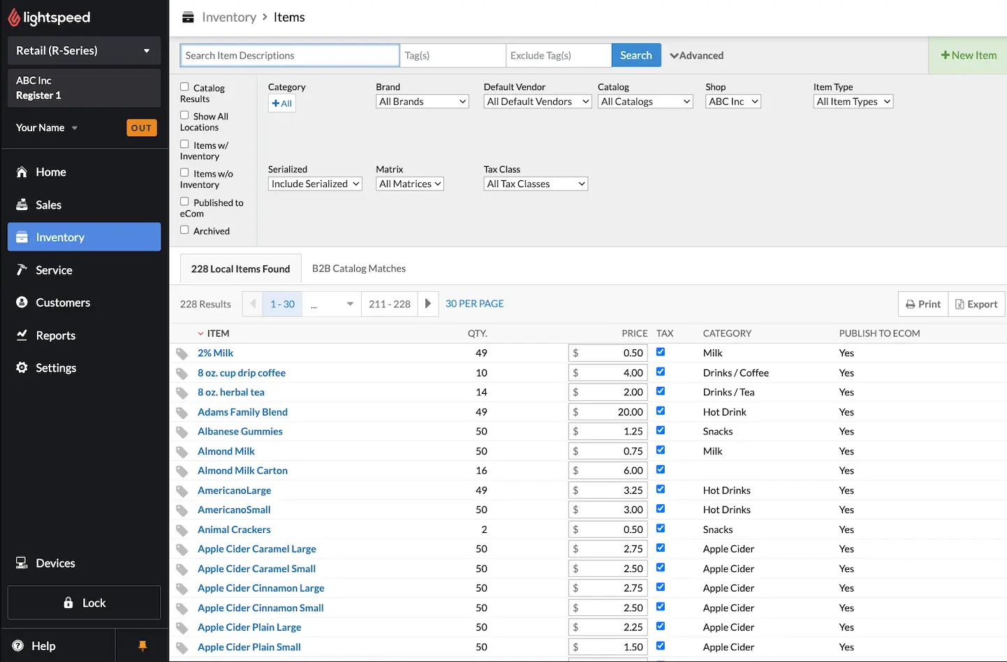lightspeed inventory software