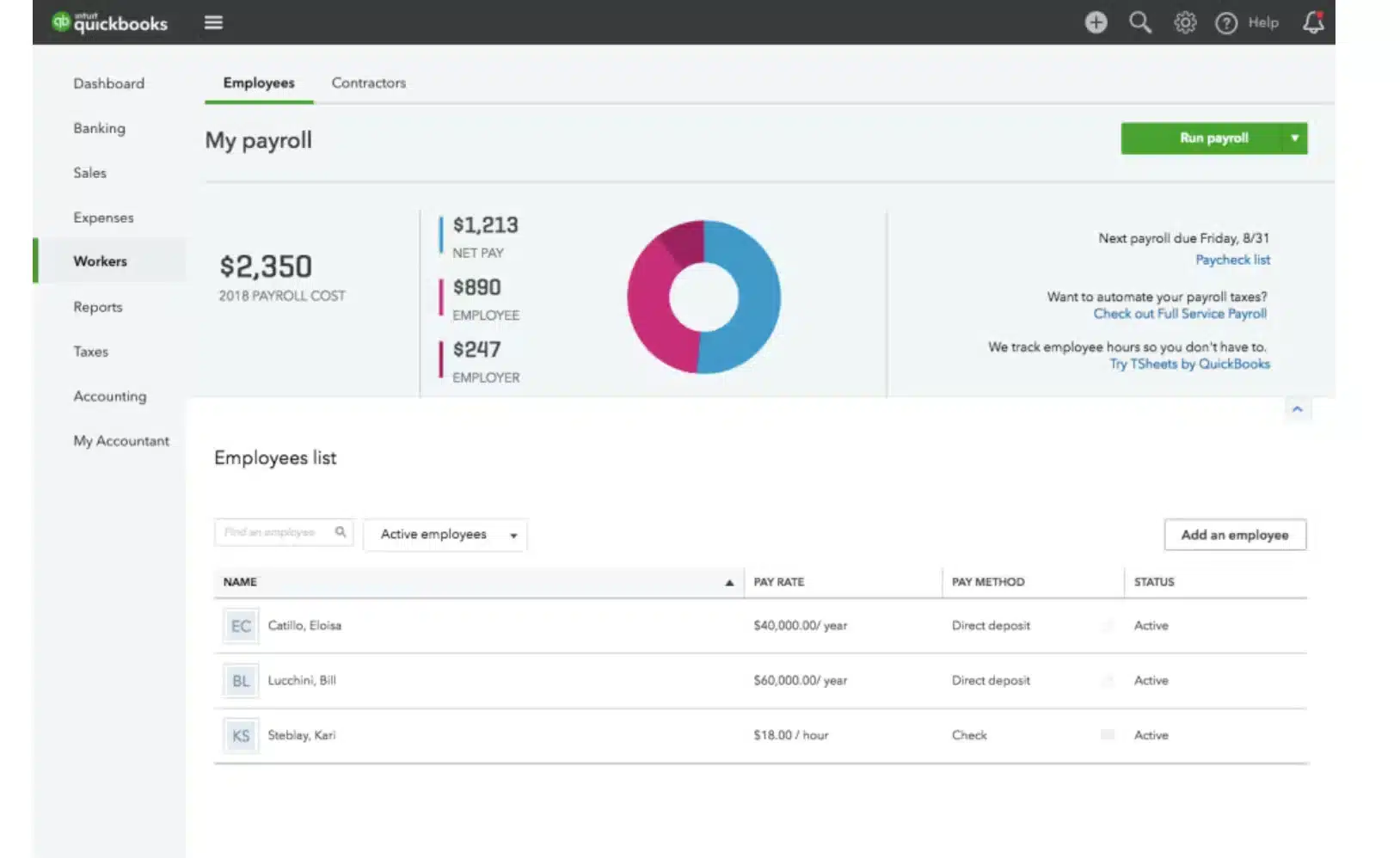 quickbooks best payroll software