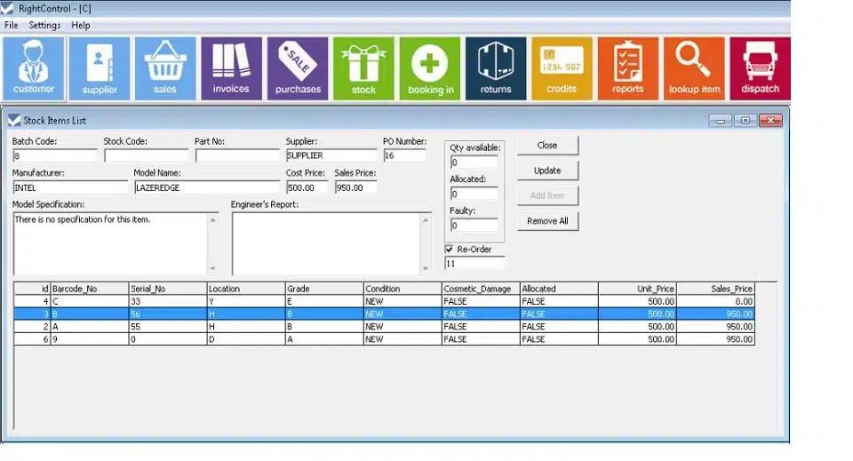 rightcontrol warehouse software