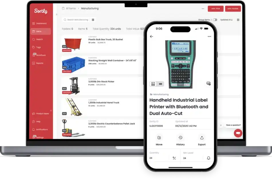sortly warehouse software