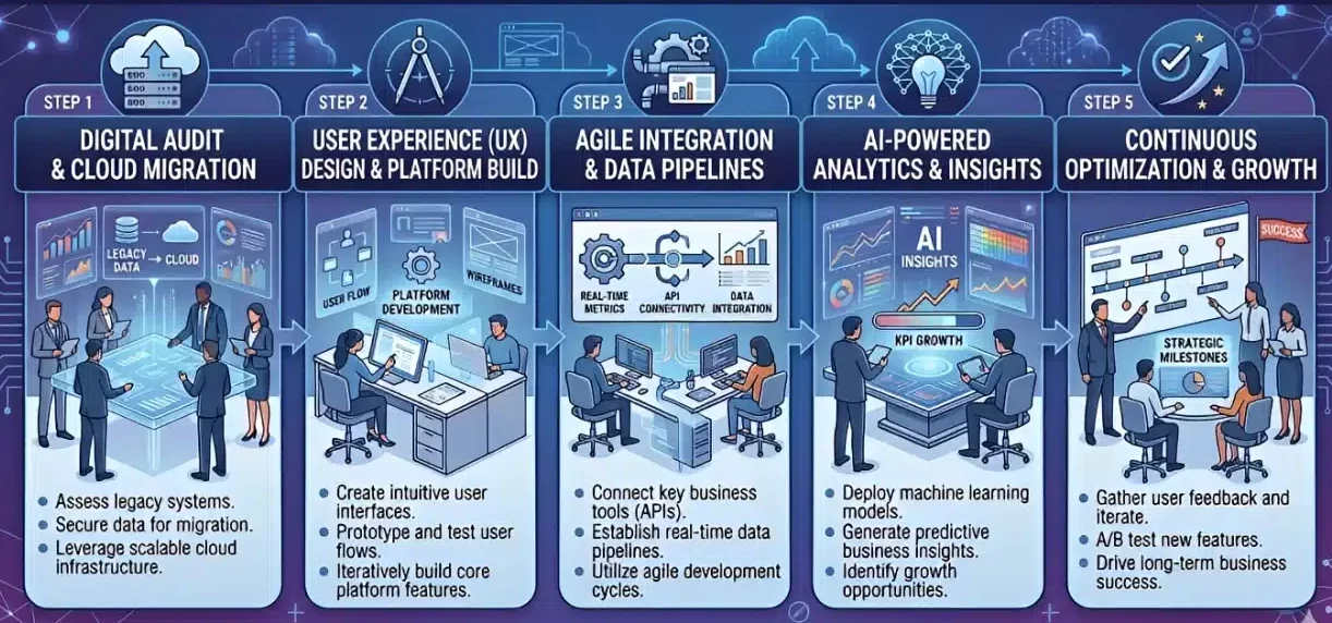 key elements of digital transformation strategy infographic