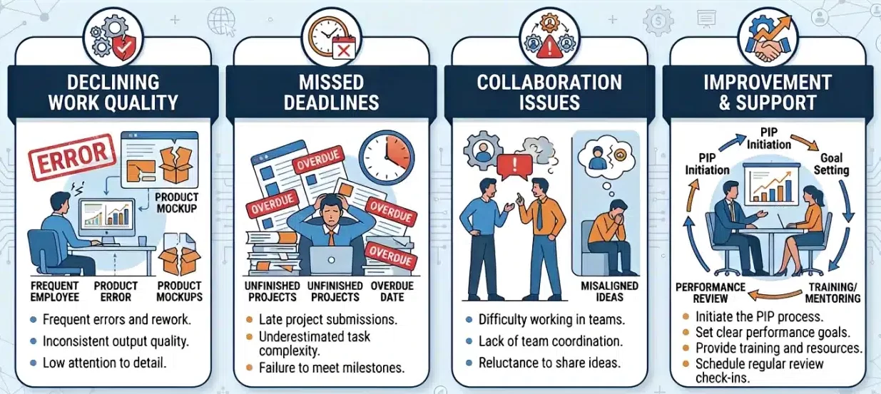 Signs an employee may need a performance improvement plan