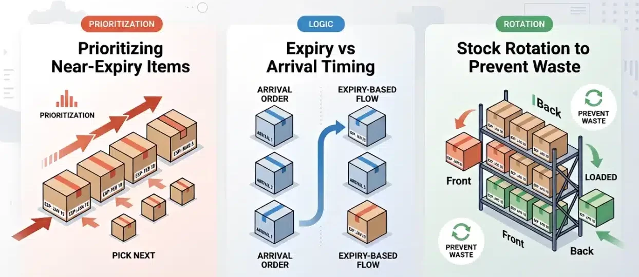 expiry based inventory flow in FEFO stock management
