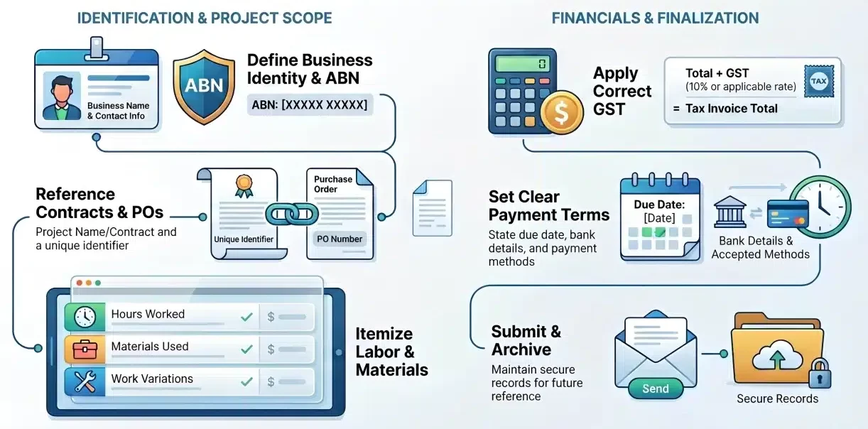 steps to create a subcontractor invoice from setup to submission