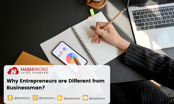 difference between entrepreneur and businessman