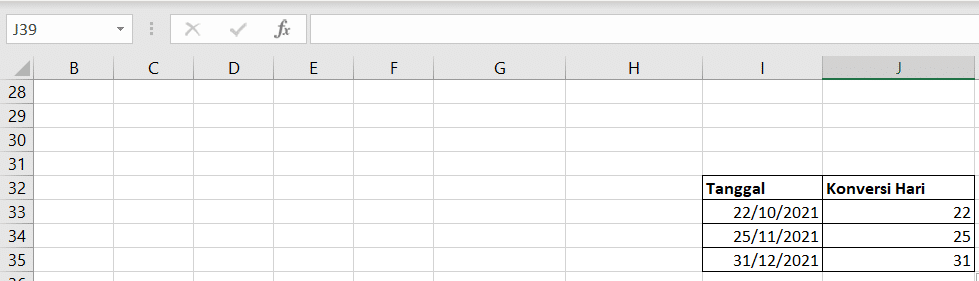 Excel Formula: DAY (2)