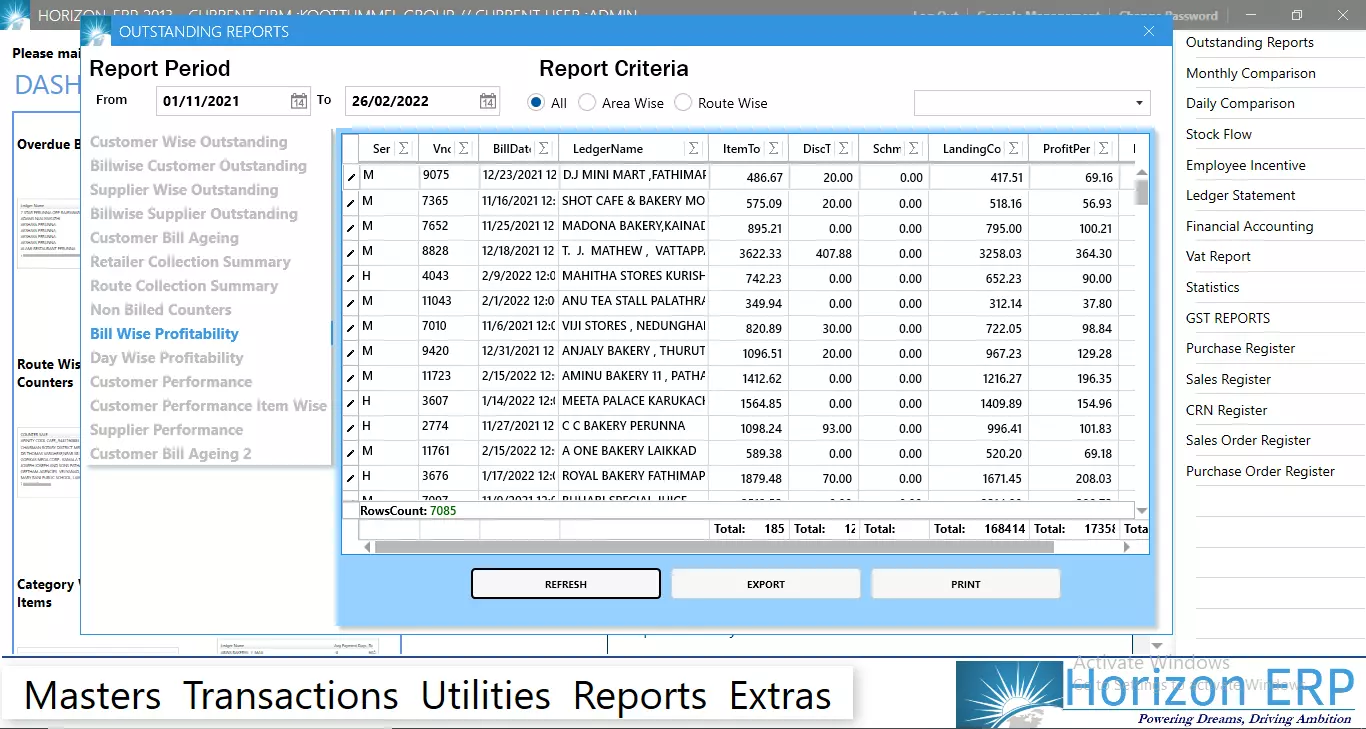 horizon best erp trading application