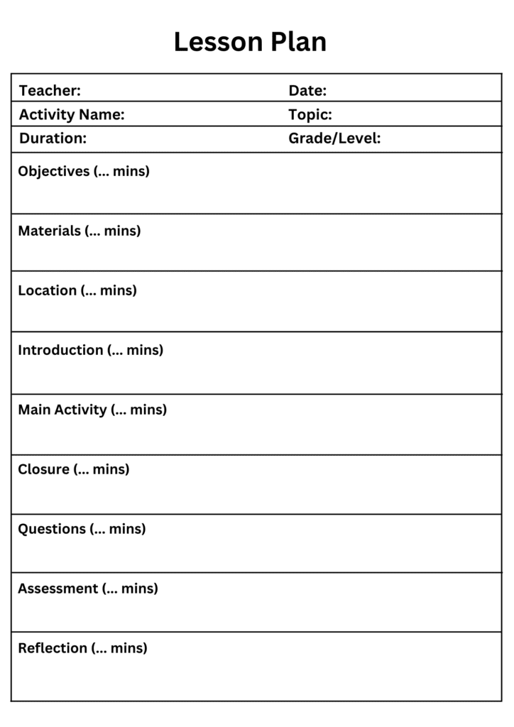 example of lesson plan outline