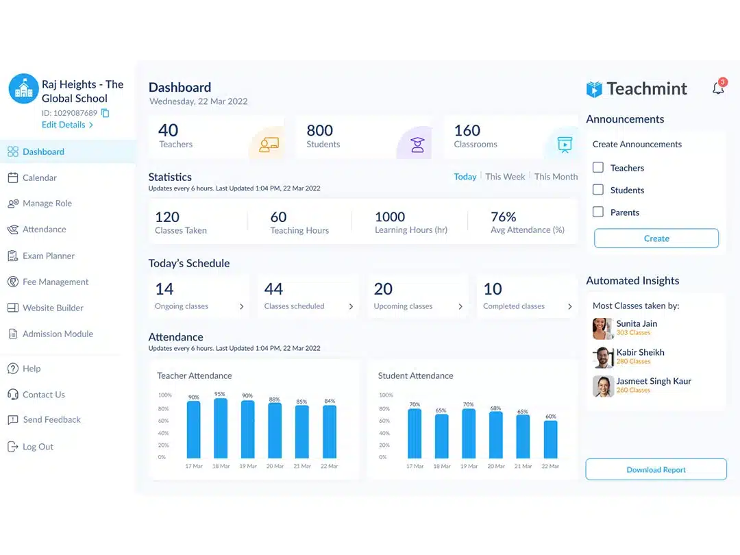 teachmint best school erp system