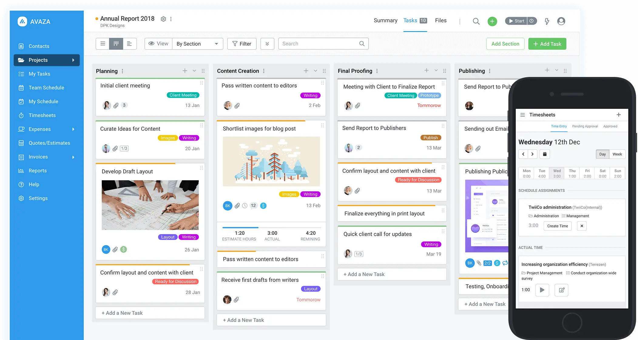 Avaza a time-tracking tool