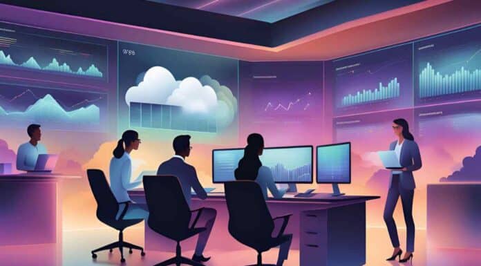 Modern Office Setting with Cloud Accounting Interface