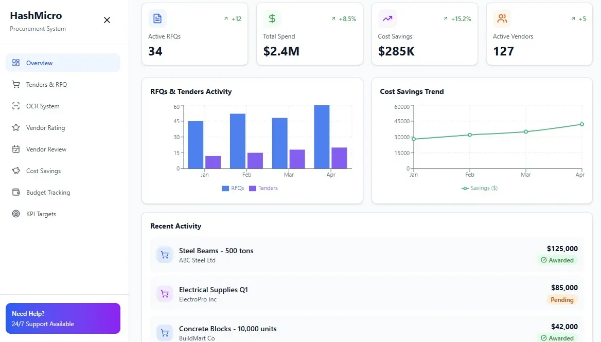 HashMicro Construction Procurement Software