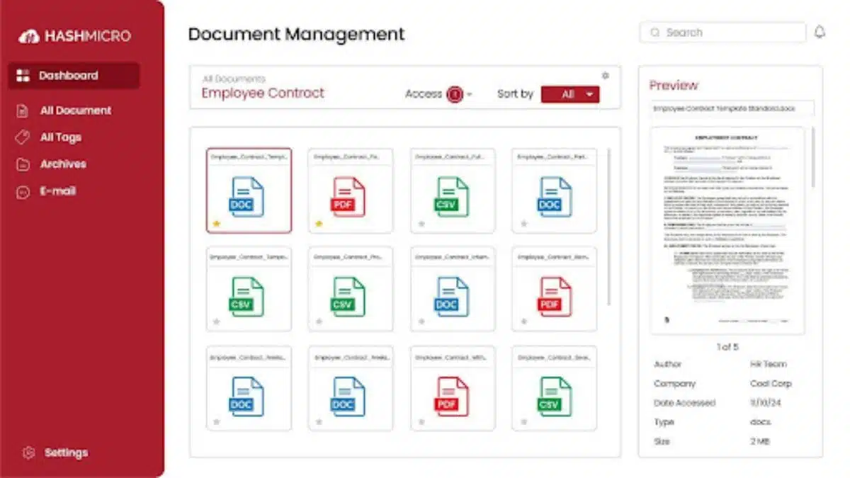 HashMicro Document Management Software 