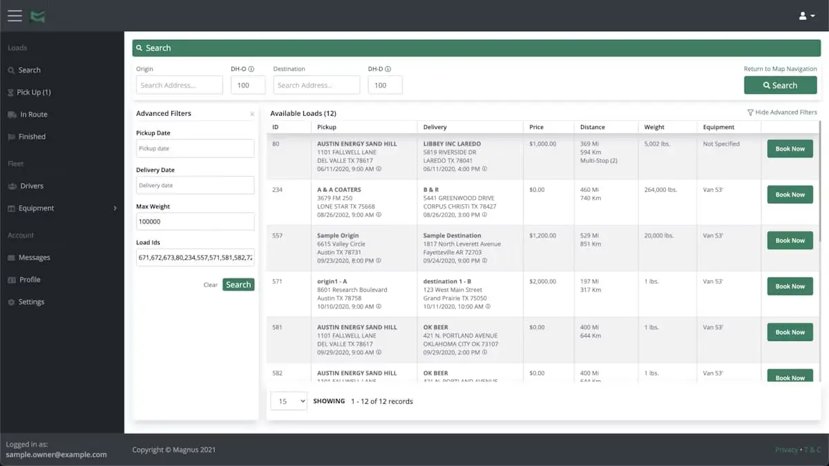 Magnus Transportation Management Software