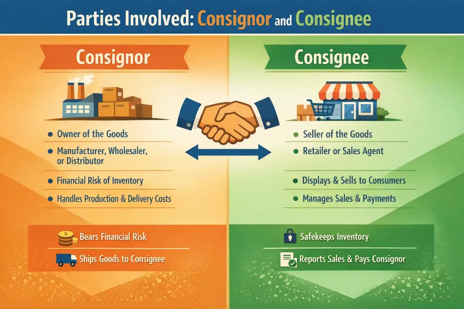Parties involved Consignor and Consignee