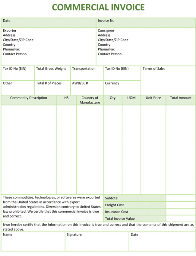 Sales Invoice Commercial