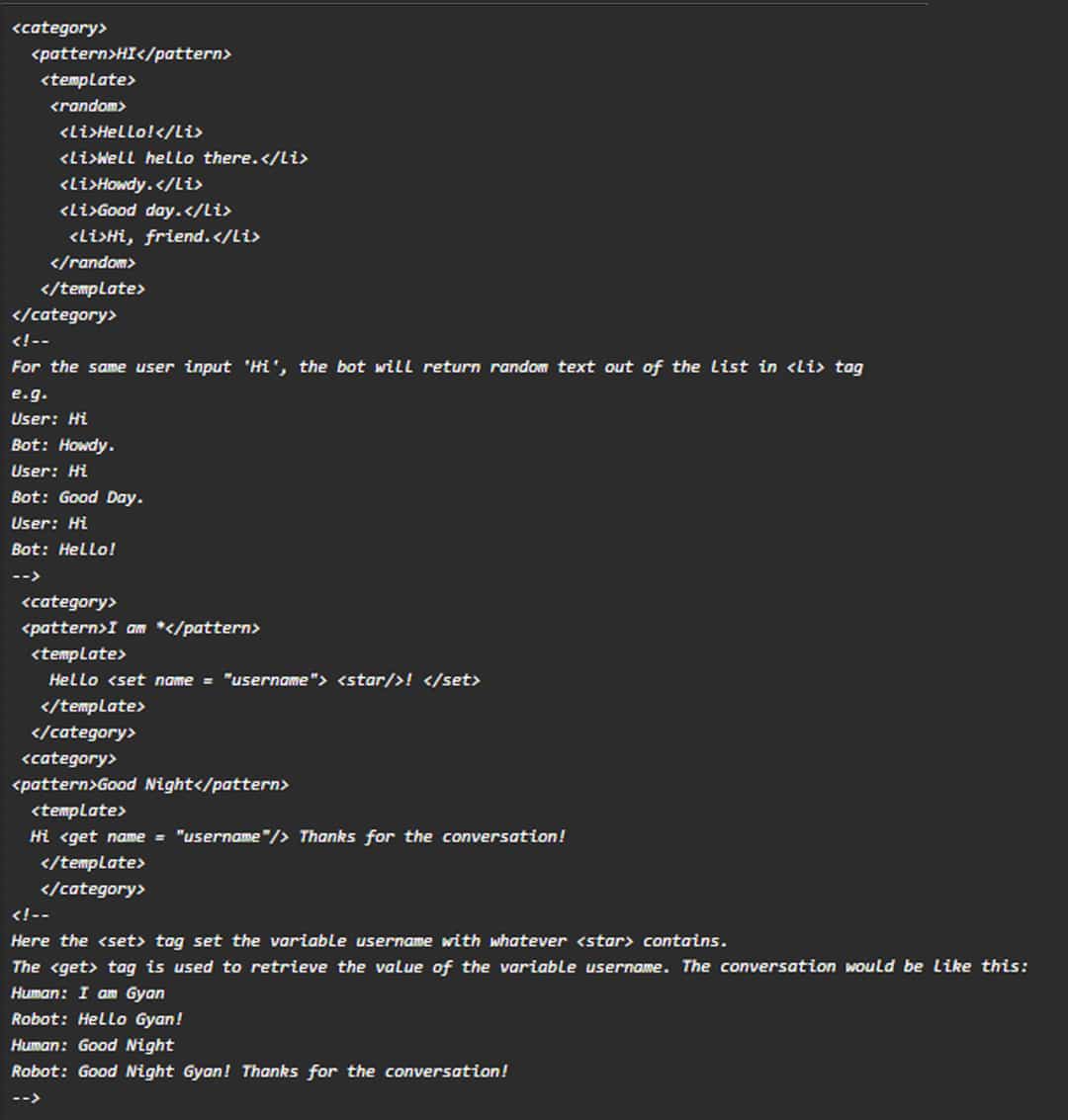 Artificial Intelligence Markup Language (AIML)