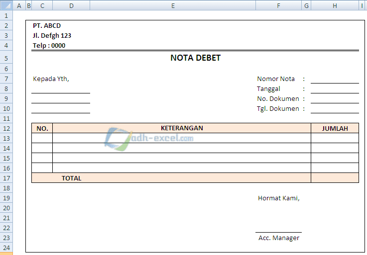 nota debit adalah