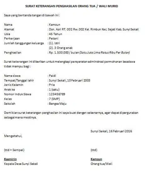 Contoh SKP Orang Tua