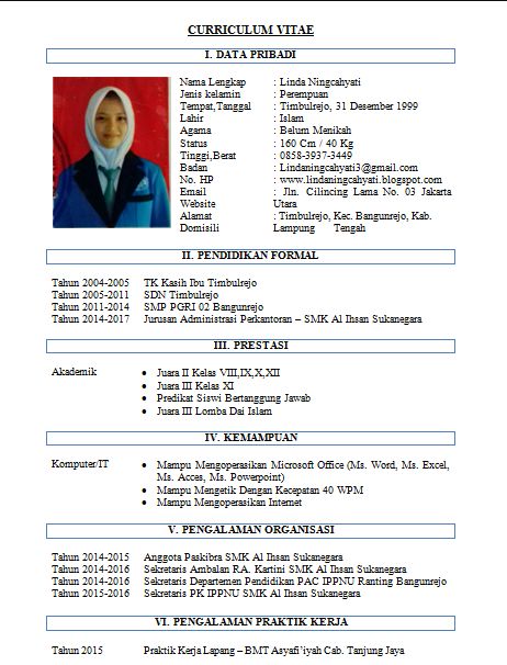 Contoh Surat Lamaran Kerja Lulusan SMA