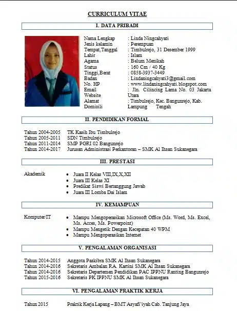 Contoh Surat Lamaran Kerja Lulusan SMA