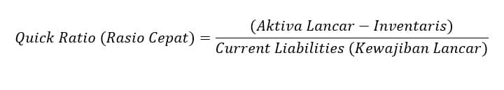 Rumus quick ratio