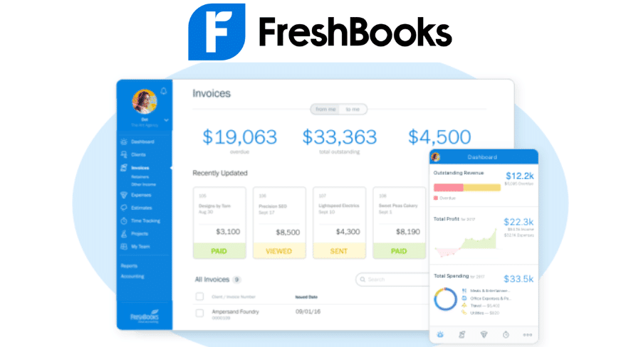 dashboard accounting software freshbooks