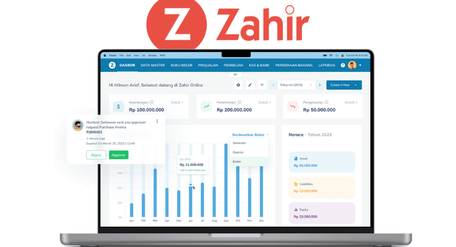 dashboard accounting software zahir
