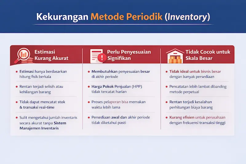 Infografis kekurangan Metode Periodik