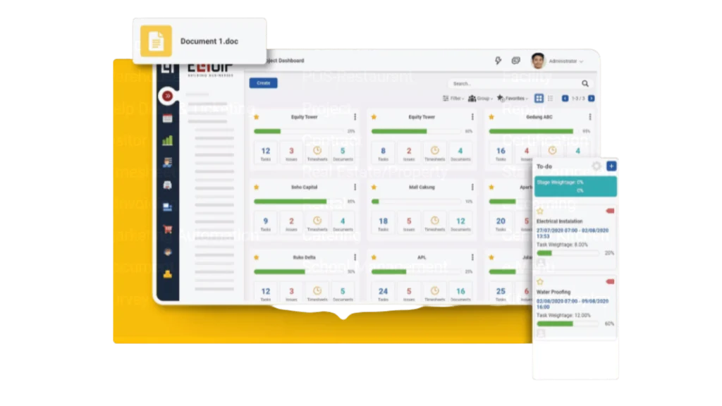 Dashboard Konstruksi HashMicro