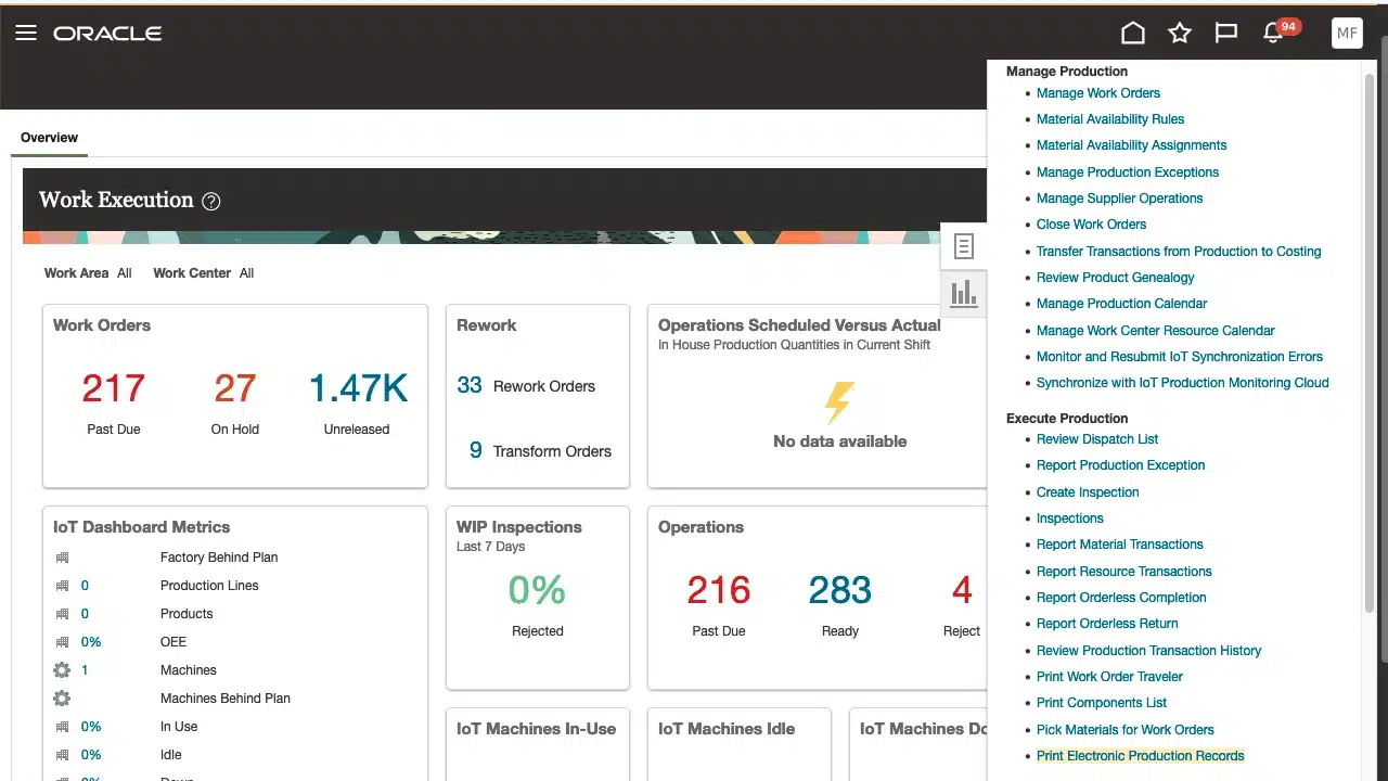 Computerized Maintenance Management System (CMMS) Oracle