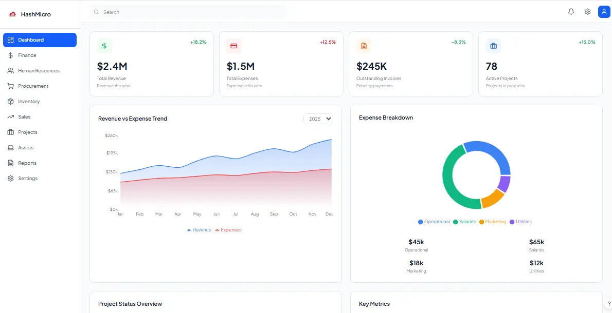 dashboard Hashmicro alternatif SAP