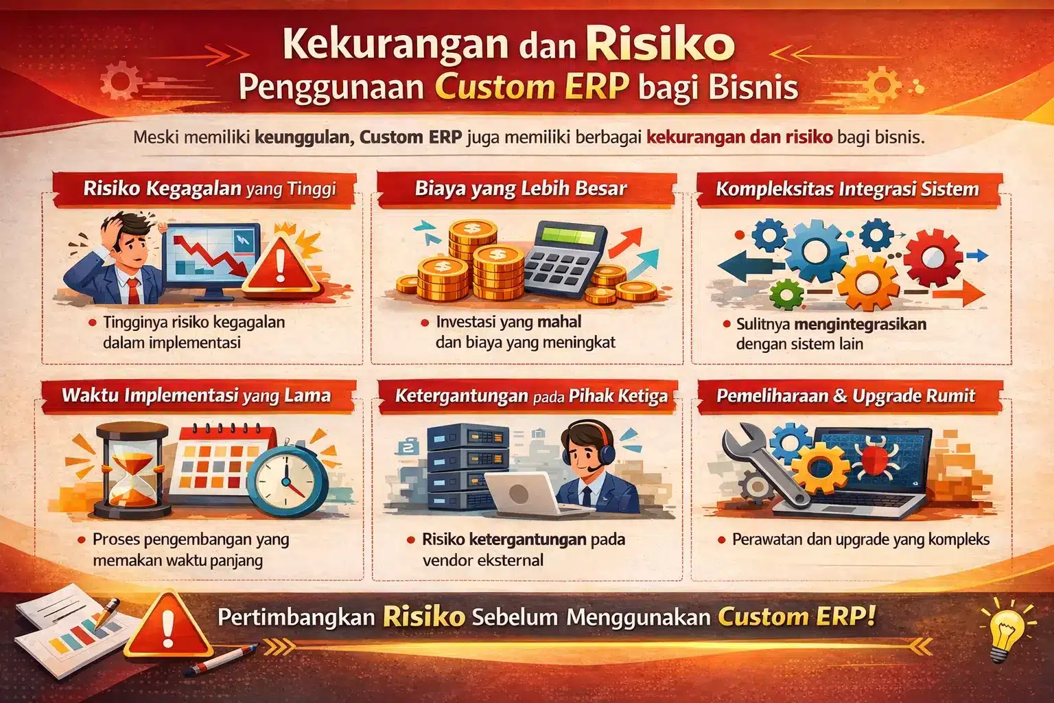 Infografis kekurangan Custom ERP